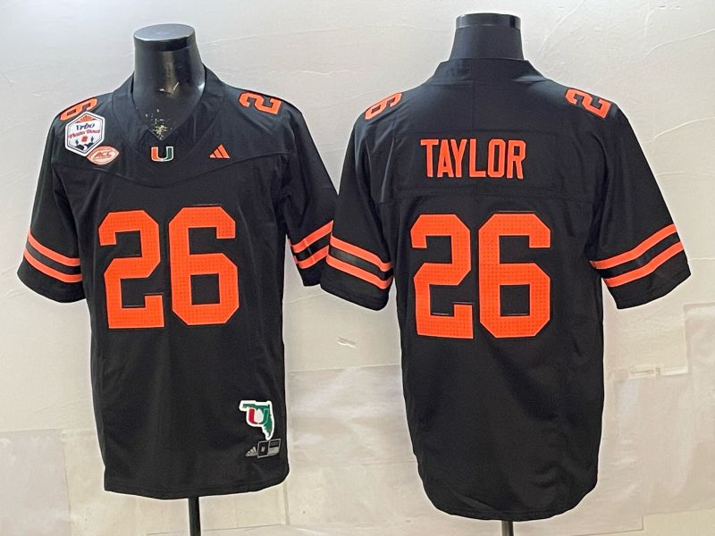 Men 2026 Miami Hurricanes #26 Taylor Black 3th generations Limited NCAA Jersey 0013->ncaa teams->NCAA Jersey